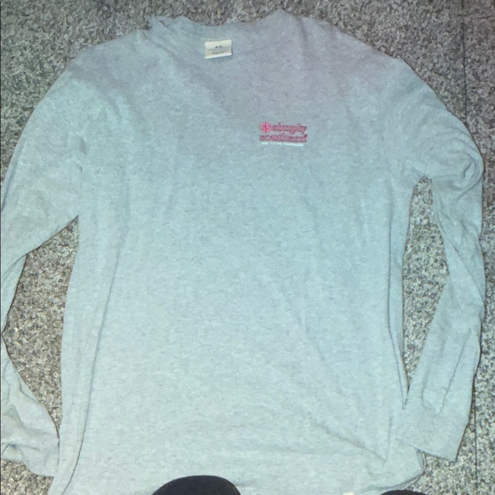 Simply Southern Gray Shirt with Pink Logo